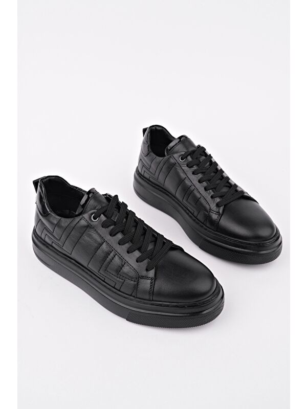 AGONY Kalın Taban Bağcıklı Hakiki Deri Erkek Günlük Sneaker Spor Ayakkabı - Görsel 8