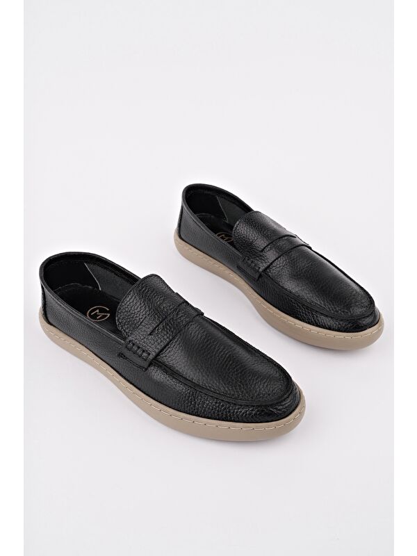 HARNAZ Bağcıksız Hakiki Deri Erkek Günlük Casual Ayakkabı - Görsel 6