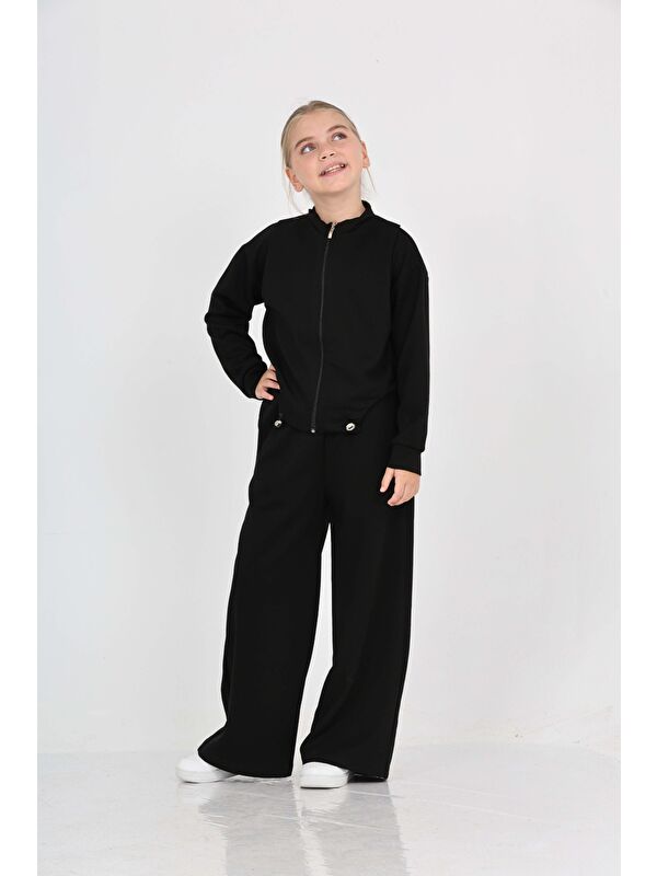 Toontoykids Kız Çocuk Oval Kesim Detaylı Eşofman Takım