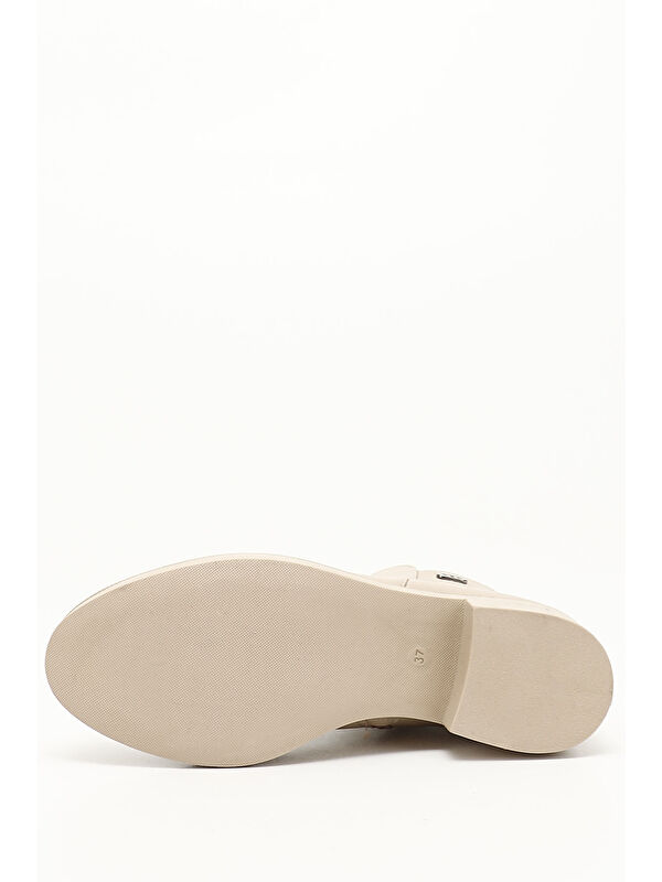 AÇIK NUDE Yuvarlak Burun Topuklu Fermuarlı Kadın Günlük Bot 35529 - Görsel 5