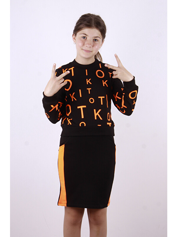 Toontoykids Kız Çocuk Baskılı Etekli Takım