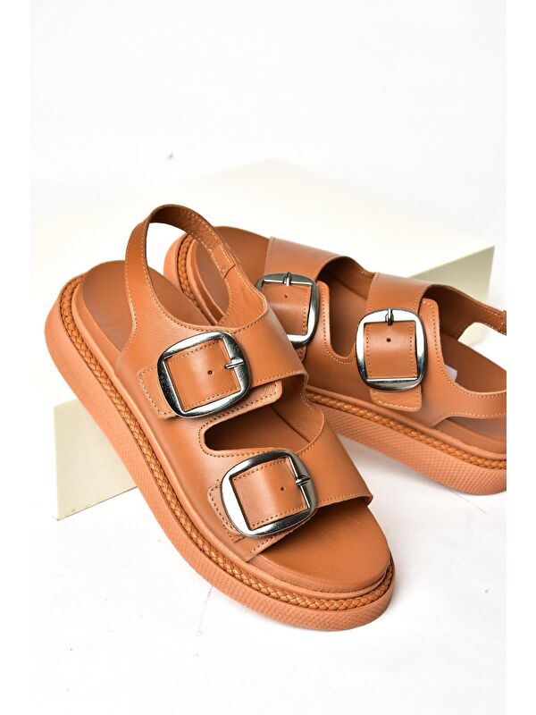 P5400328 Taba Kadın Sandalet - Görsel 5