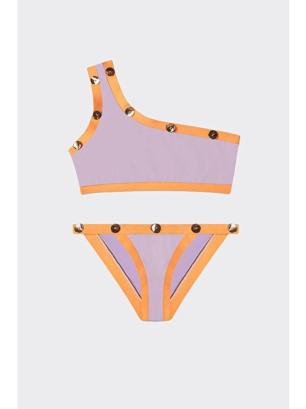Panço Moeva Kız Çocuk Tek Omuz Mor Bikini