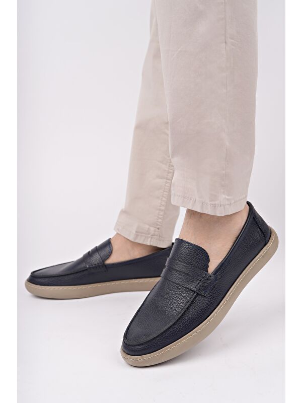 HARNAZ Bağcıksız Hakiki Deri Erkek Günlük Casual Ayakkabı - Görsel 4