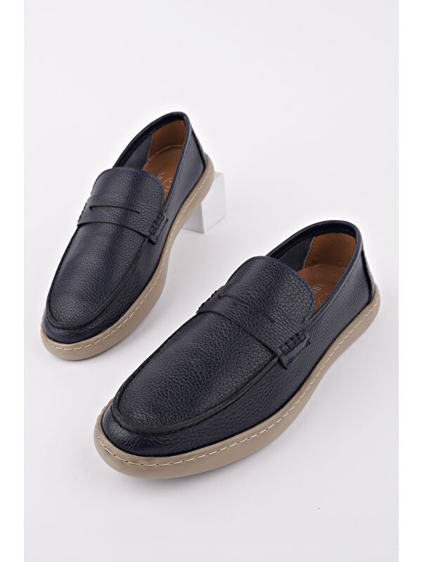 HARNAZ Bağcıksız Hakiki Deri Erkek Günlük Casual Ayakkabı - Görsel 6