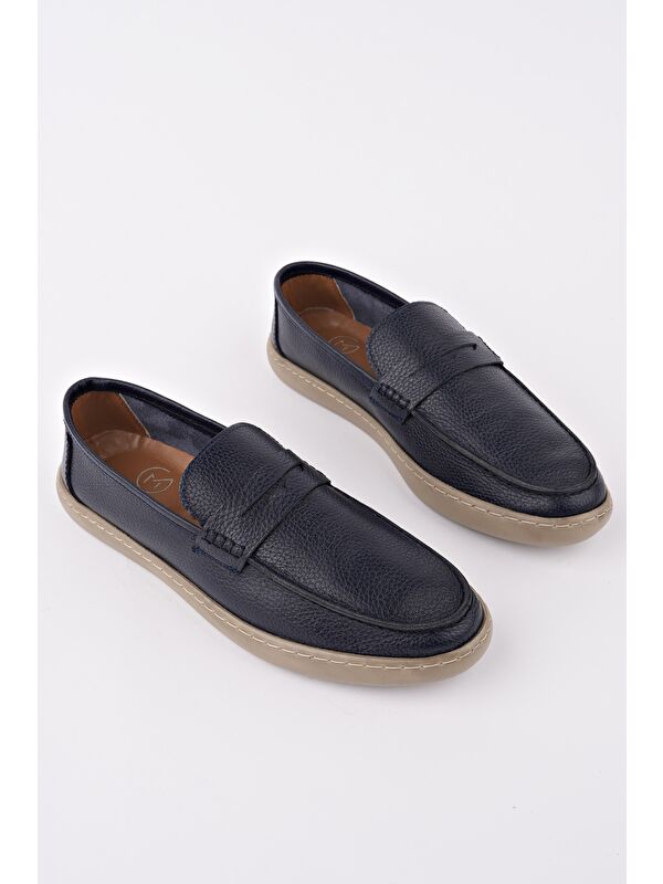 HARNAZ Bağcıksız Hakiki Deri Erkek Günlük Casual Ayakkabı - Görsel 7