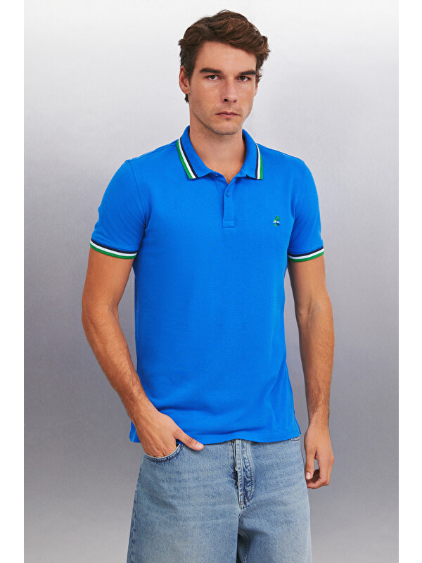 GRIMELANGE XANDER Erkek SAKS Polo Yaka T-shirt