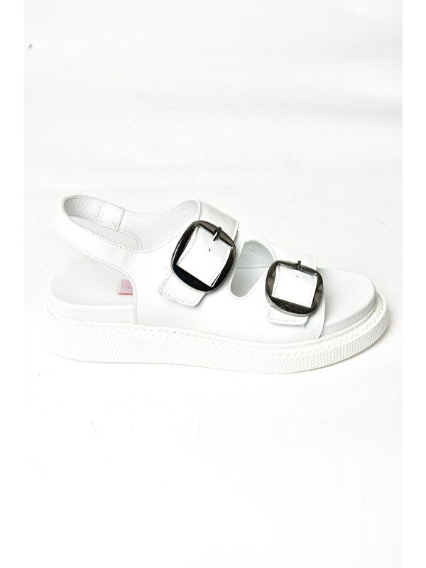 P5400328 Beyaz Kadın Sandalet - Görsel 2
