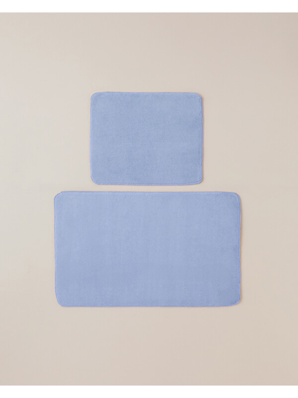 English Home Basicline Kaydırmaz Taban Banyo Paspası Seti 60x100 cm + 50x60 cm Ortanca Lila