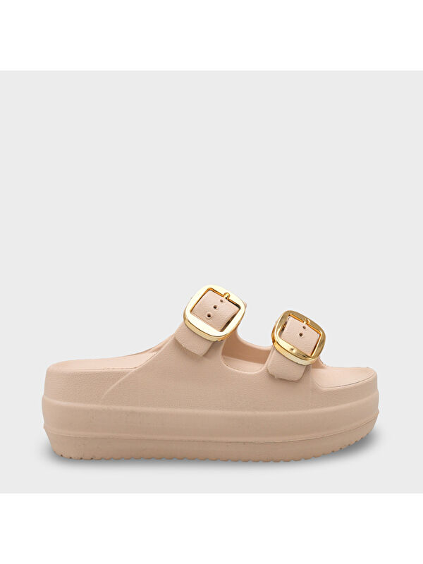 Capone Outfitters Nicki Eva Çift Tokalı Dolgu Tabanlı Kadın Terlik