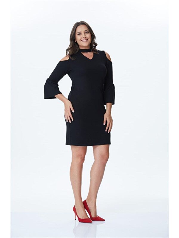 Mylinemoda Kol Ve Yaka Çerçeveli Elbise
