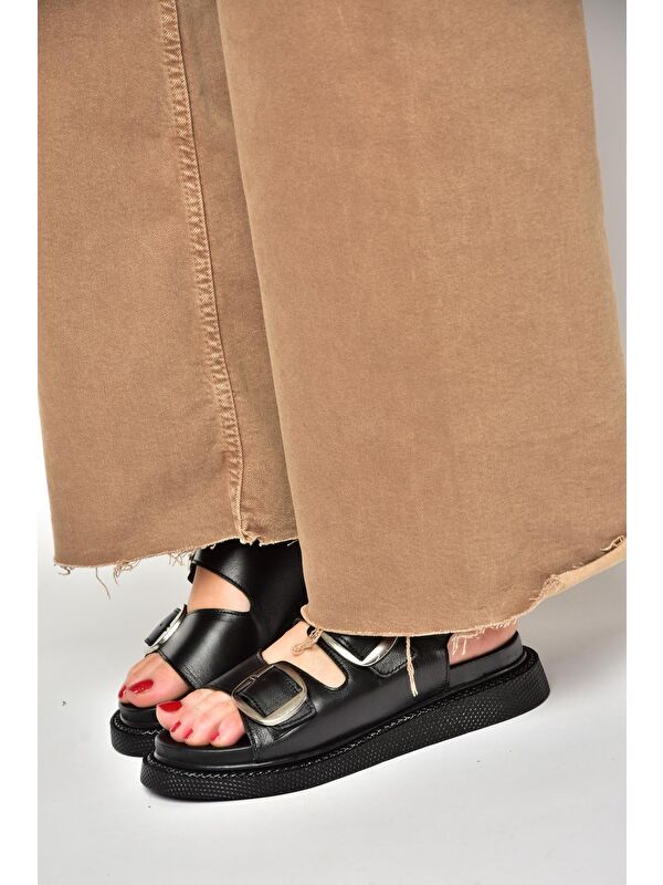 P5400328 Siyah Kadın Sandalet - Görsel 6