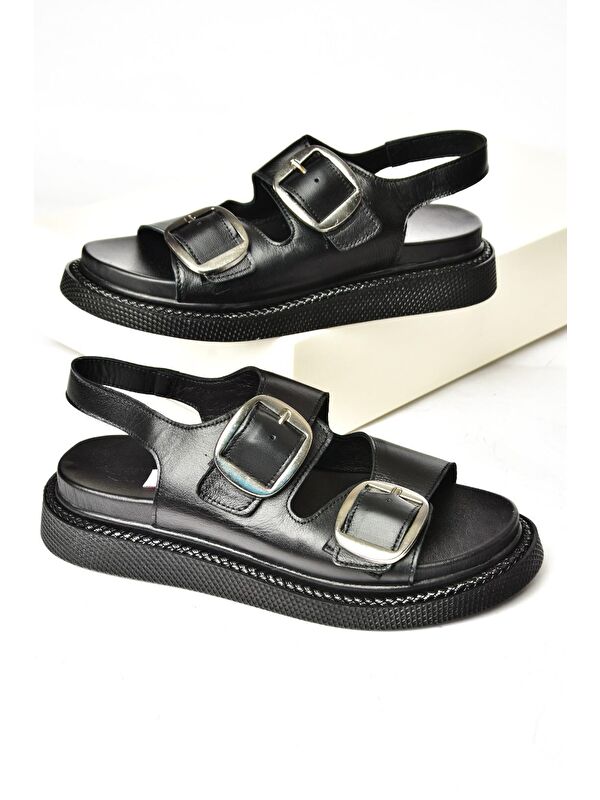 P5400328 Siyah Kadın Sandalet - Görsel 7