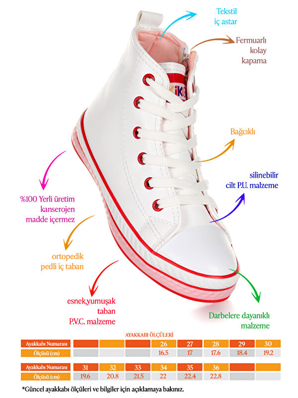 Pant Günlük Bağcıklı Fermuarlı Kız Çocuk Bot Ayakkabı - Görsel 3