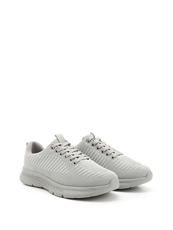 Erkek BUZ MAVİSİ Triko Bağcıklı Comfort Sneaker - Görsel 3