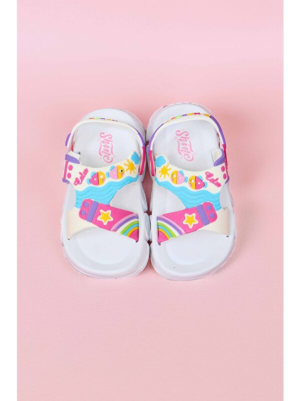 Kadın Beyaz Çocuk Sandalet Terlik - 27563 - Görsel 3