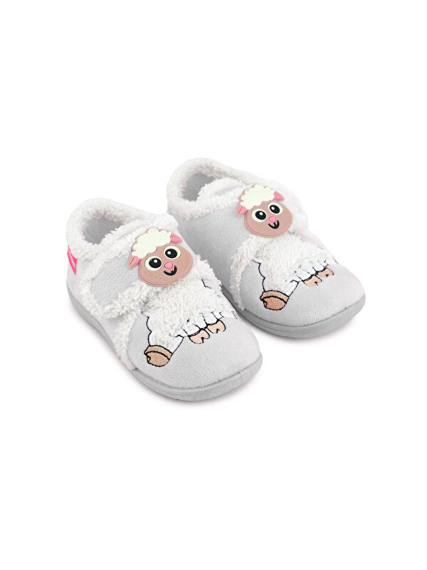 Kışlık Cırtlı Ayarlanabilir Rahat İç Taban Kız Çocuk Panduf Ayakkabı - Görsel 3