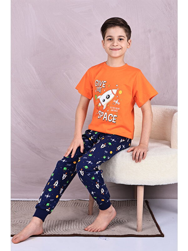 Formo Erkek Çocuk %100 Doğal Pamuk Kısa Kollu Pijama Takımı