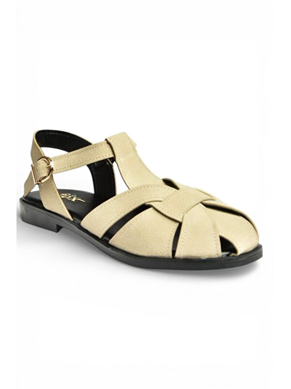 Fox Shoes Bej Fox Shoes Sandalet Kadın Y250303002