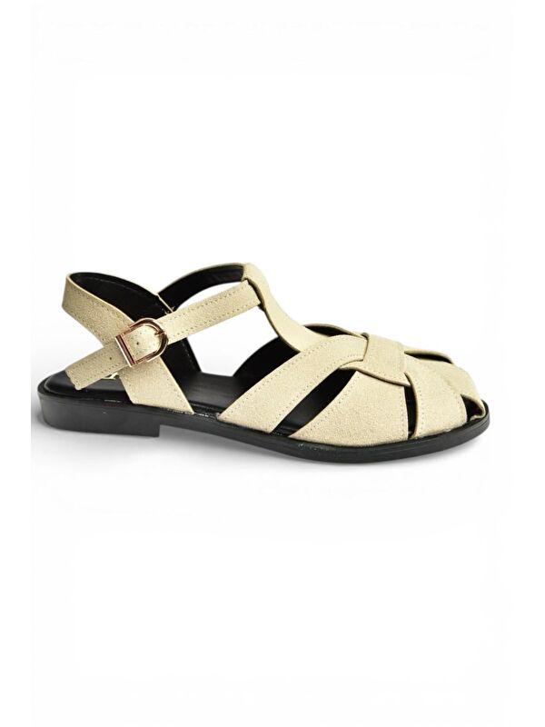 Fox Shoes Bej Fox Shoes Sandalet Kadın Y250303002