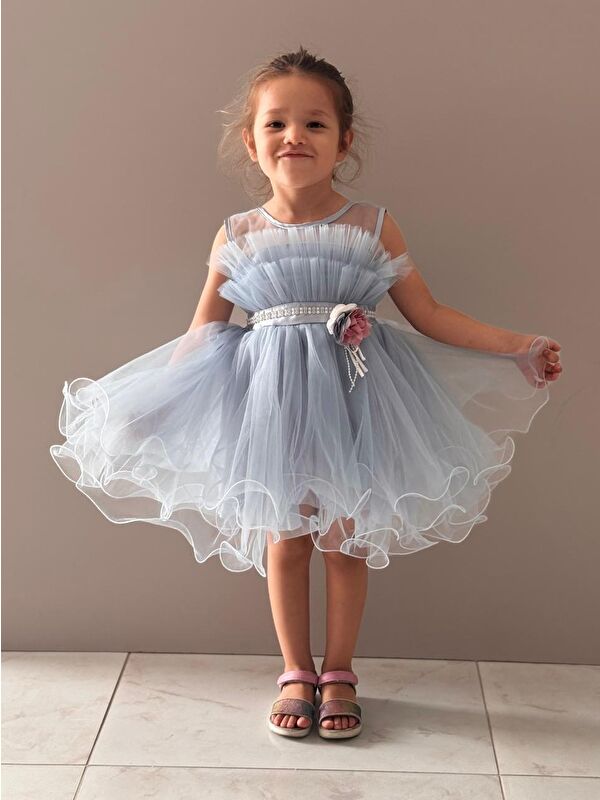 Mnk Baby & Kids Kız Çocuk Tütülü Vena Elbise MNK285