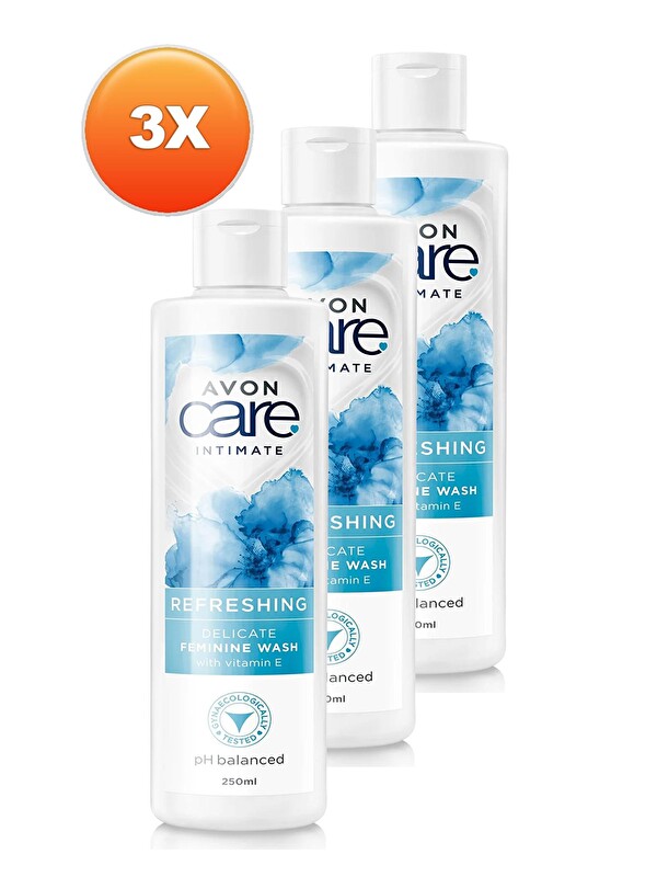 AVON Care Intimate Refreshing E Vitamini İçeren Dış Genital Bölge Temizleyici 250 ml 3'lü Set