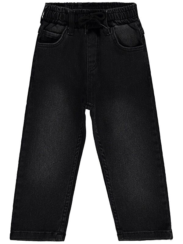 Civil Boys Beli Lastikli Jogger 2-5 Yaş Pantolon Jean - Siyah 4-5 Yaş