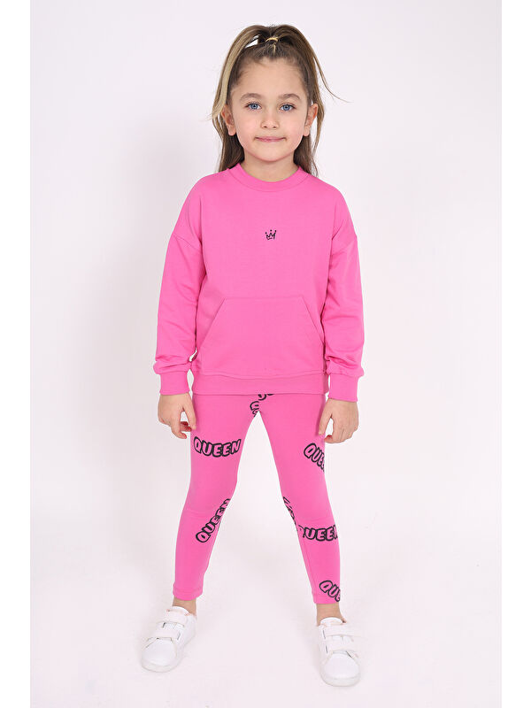 Toontoykids Kız Çocuk Nakışlı Taytlı Takım