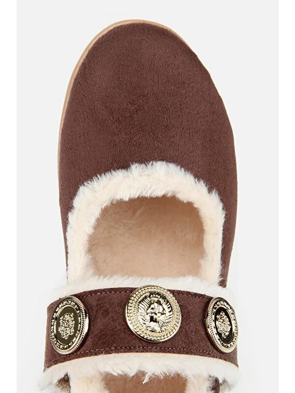 Yaya By Hotiç Kahverengi Yaya By Hotiç Yaya By Kadın Kürklü Tokalı Mary Jane Babet