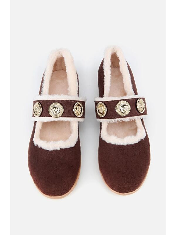 Yaya By Hotiç Kahverengi Yaya By Hotiç Yaya By Kadın Kürklü Tokalı Mary Jane Babet