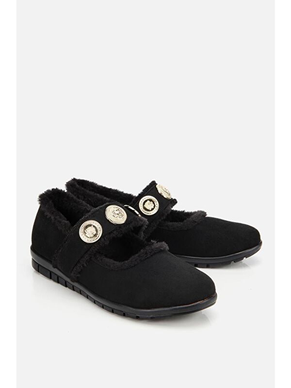 Yaya By Hotiç Kahverengi Yaya By Hotiç Yaya By Kadın Kürklü Tokalı Mary Jane Babet