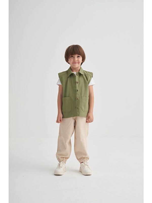 CİGİT Gabardin Yelek 2-7 Yaş Olive