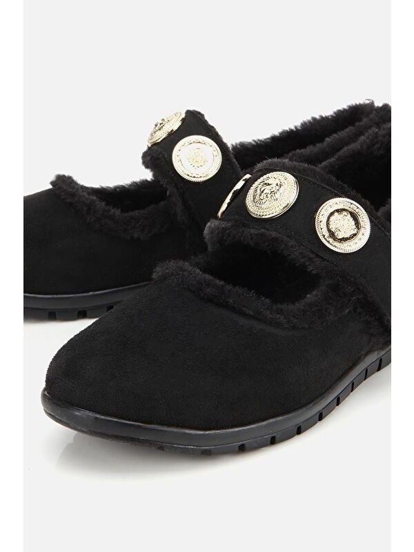 Yaya By Hotiç Kahverengi Yaya By Hotiç Yaya By Kadın Kürklü Tokalı Mary Jane Babet