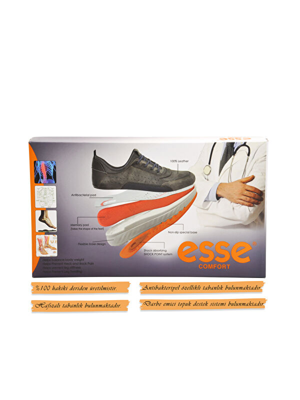 Kahve Ortopedik Hakiki Deri Erkek Casual Ayakkabı Esse 28840 - Görsel 5