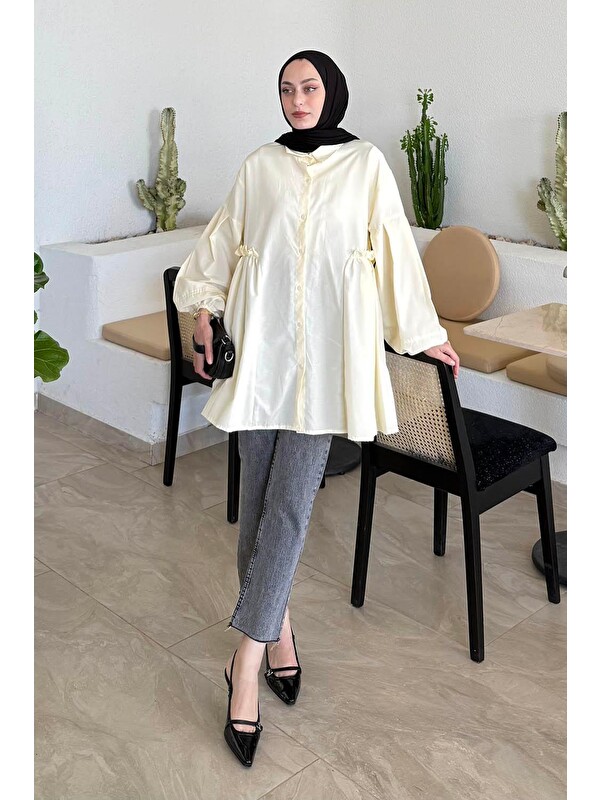 Lamelif Lopez Balon Kol Tunik Sarı