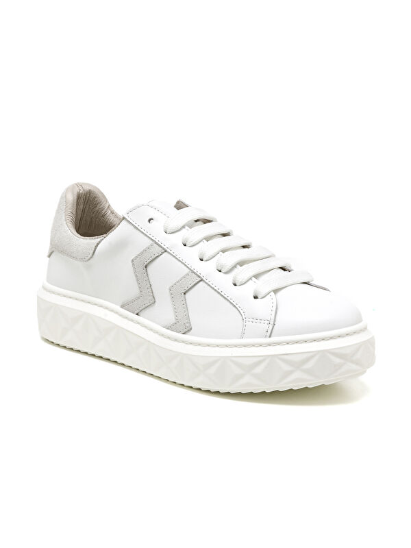 John May Kadın Sneaker ( Günlük) MAR-25Y-209-8825 Beyaz-Bej Süet