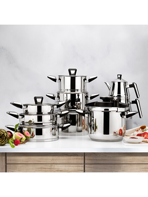 SCHAFER Premium Çelik Çeyiz Seti 18 Parça-Inox