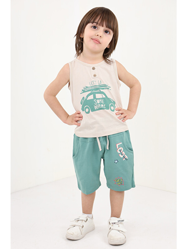Toontoykids Erkek Çocuk Baskılı Şortlu Takım