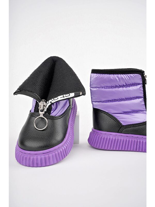 CANDY Bebek Rahat Kalıp Önü Fermuarlı İçi Kürklü Yağmur ve Kar Botu - Görsel 3