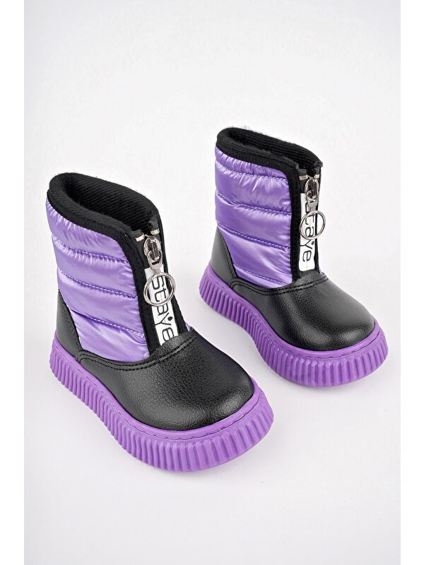 CANDY Bebek Rahat Kalıp Önü Fermuarlı İçi Kürklü Yağmur ve Kar Botu - Görsel 5