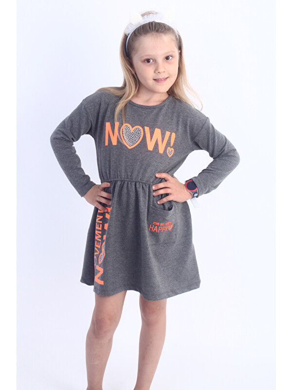 Toontoykids Kız Çocuk Now! Baskılı Elbise