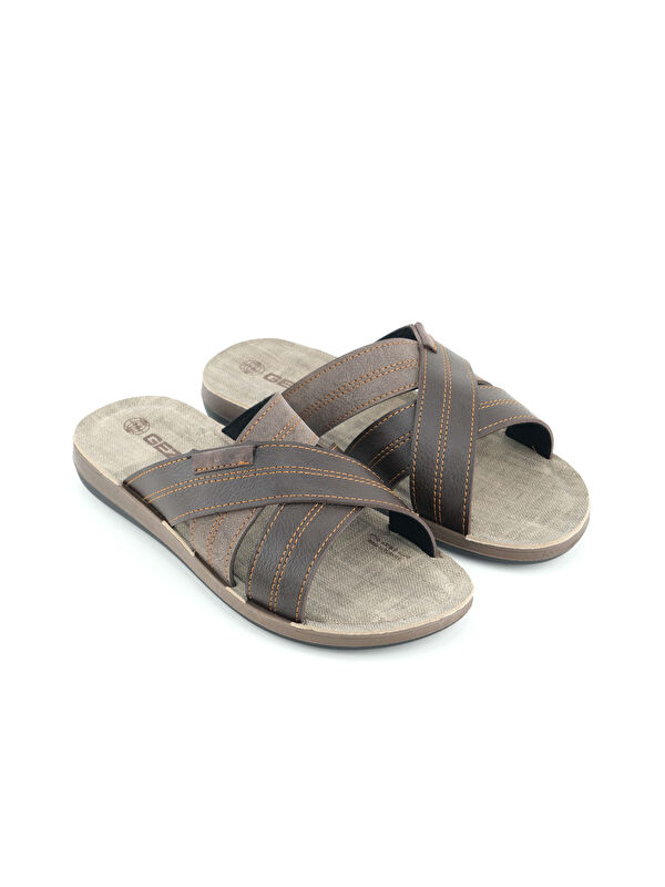 Yazlık Erkek Suni Deri Rahat Taban Günlük Terlik - Görsel 4