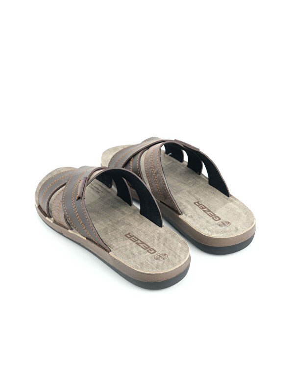 Yazlık Erkek Suni Deri Rahat Taban Günlük Terlik - Görsel 5