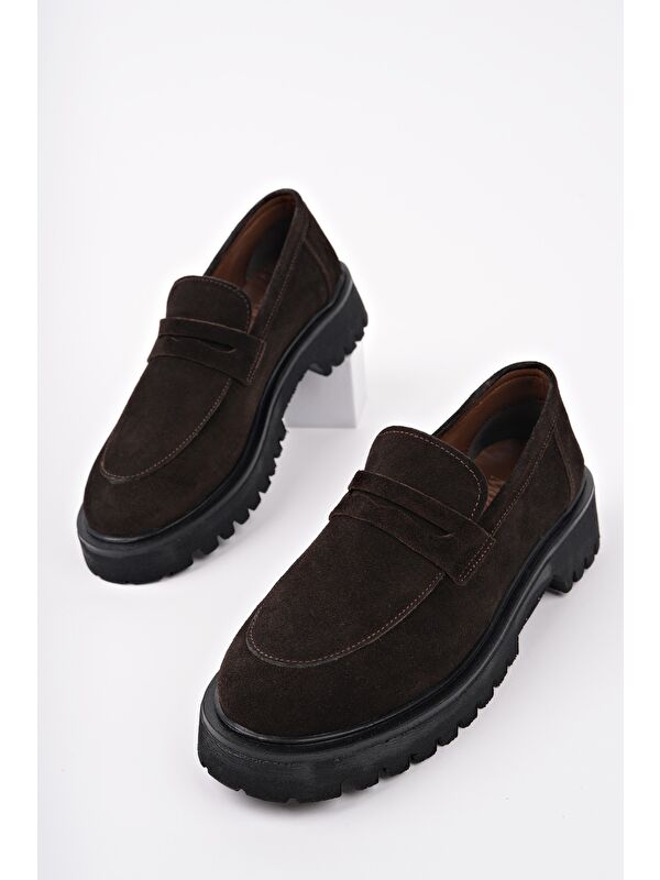 PARADİSE Hakiki Deri Kalın Taban Günlük Casual Makosen Kadın Loafer Ayakkabı - Görsel 3