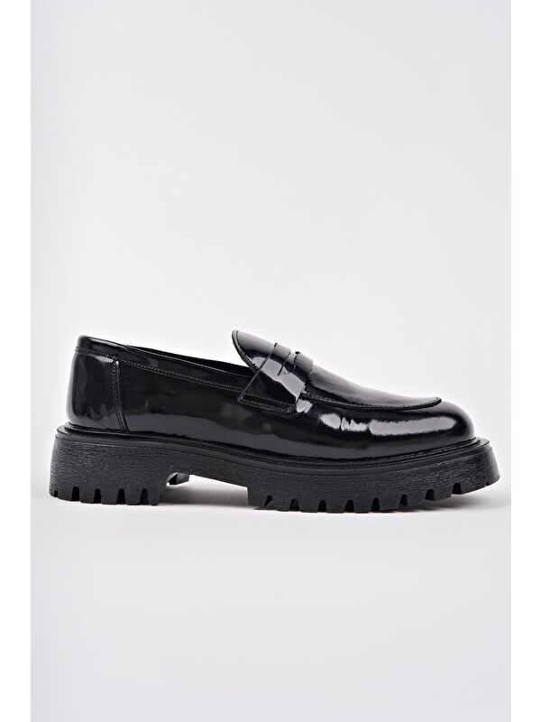 PARADİSE Hakiki Deri Kalın Taban Günlük Casual Makosen Kadın Loafer Ayakkabı - Görsel 6