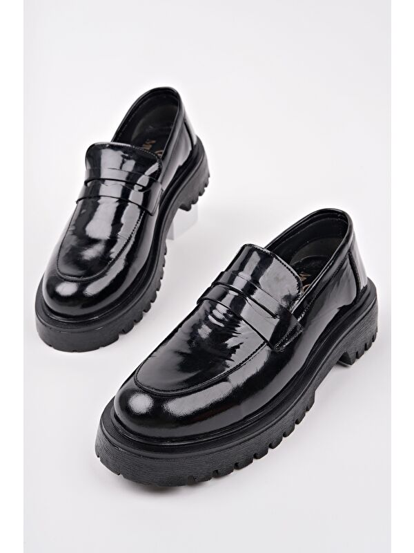 PARADİSE Hakiki Deri Kalın Taban Günlük Casual Makosen Kadın Loafer Ayakkabı - Görsel 7