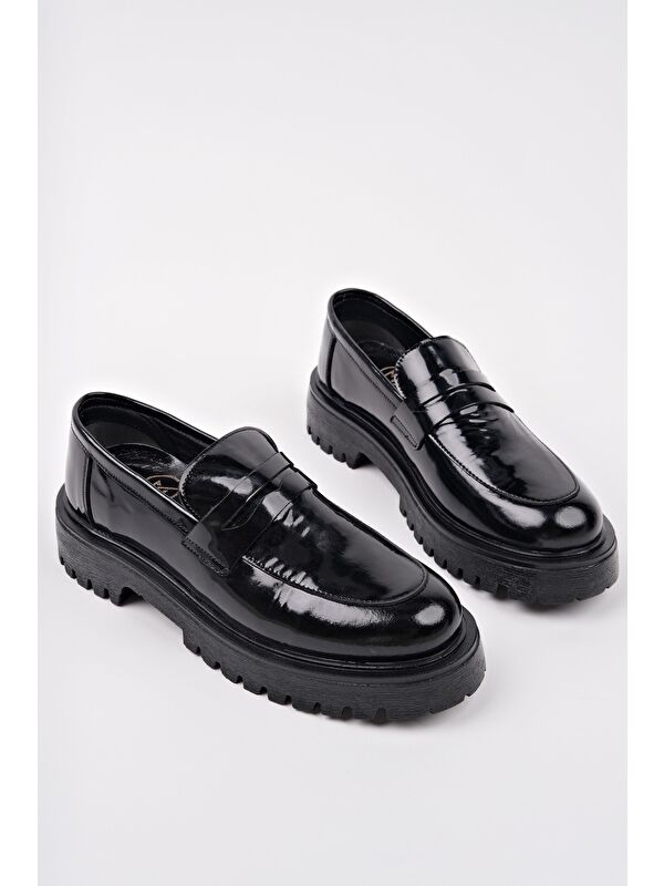 PARADİSE Hakiki Deri Kalın Taban Günlük Casual Makosen Kadın Loafer Ayakkabı - Görsel 8