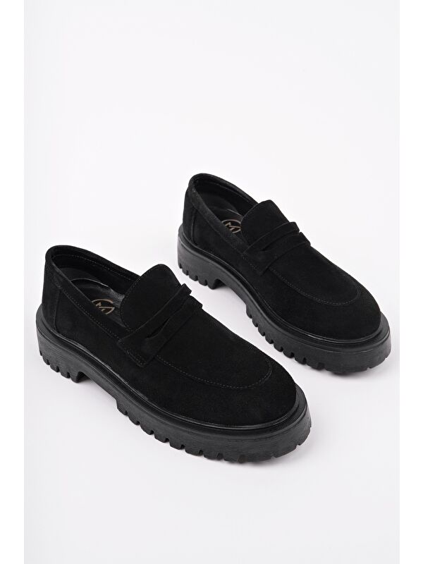 PARADİSE Hakiki Deri Kalın Taban Günlük Casual Makosen Kadın Loafer Ayakkabı - Görsel 4