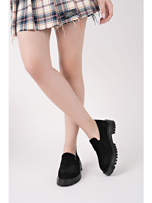 PARADİSE Hakiki Deri Kalın Taban Günlük Casual Makosen Kadın Loafer Ayakkabı - Görsel 8