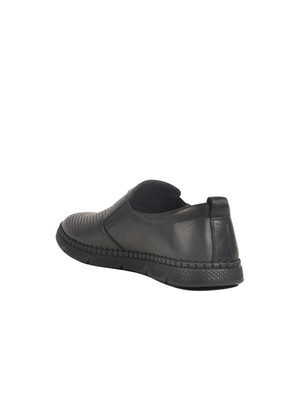 Siyah Hakiki Deri Erkek Casual Ayakkabı Lorenzo M - Görsel 5